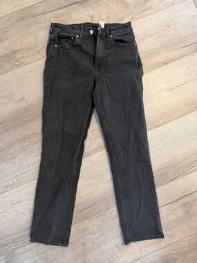 H&M Straight Leg Jeans in Washed Black